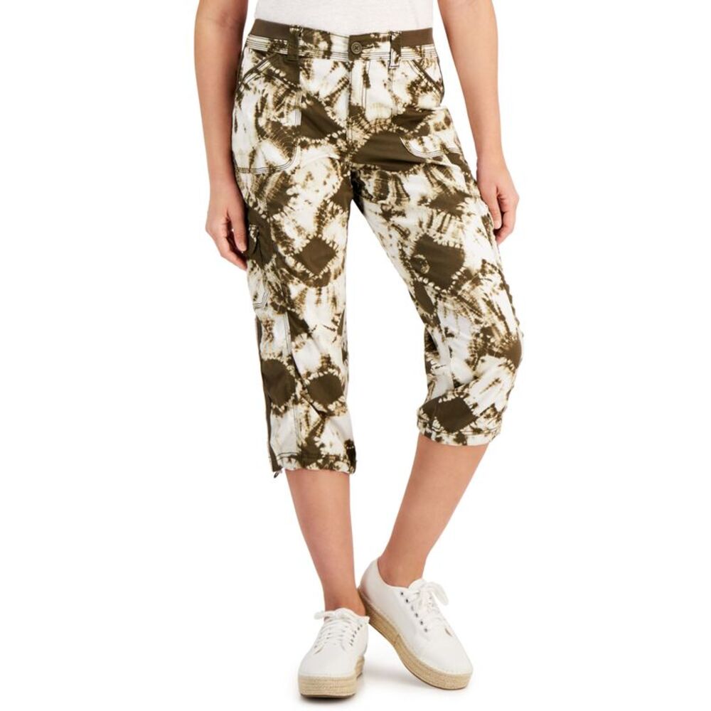 Style & Co Womens Printed Bungee Capri Pants